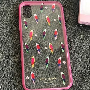 Kate spade iPhone X cell phone case jeweled flock party birds